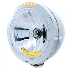 "BULLET" Classic Headlight - 10 LED Crystal H4 Bulb w/ Dual Function Amber LED/Clear Lens | Headlight - Complete Kits